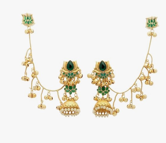 Jhumka with  ear chain